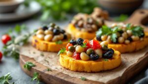 Crostini di polenta grigliata: base croccante e 3 farciture da aperitivo