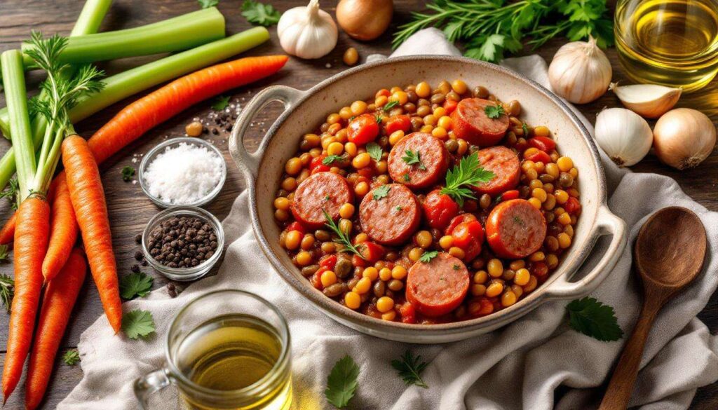 Lenticchie e salsiccia in umido: il comfort food di casa, saporito e sempre riuscito