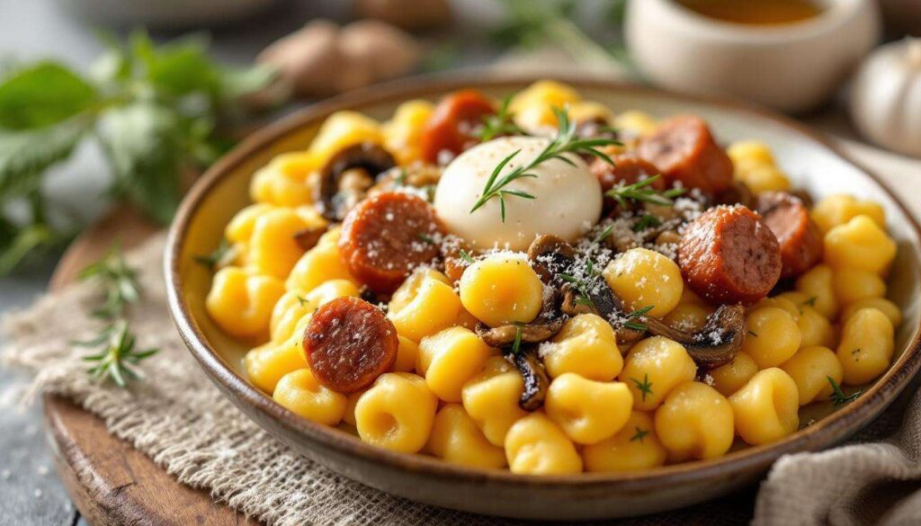 Gnocchi di polenta con porcini e salsiccia: il modo più buono per usare la polenta avanzata