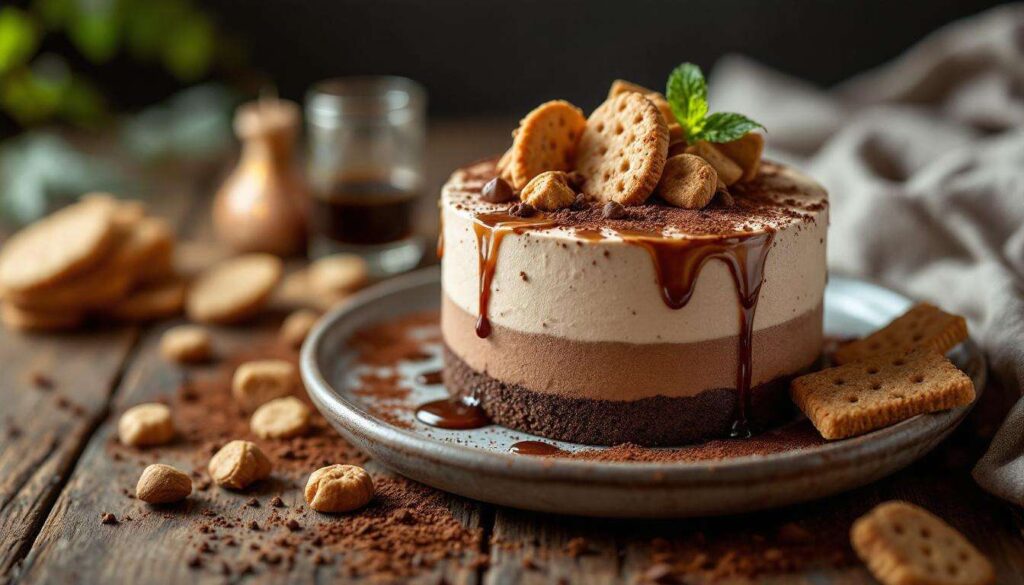Torta mousse al caffè con base al cacao: dessert elegante da preparare in anticipo